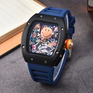 New Luxury Mens Watches Quartz Chronograph Swiss Mens Wristwatch Night glow Out Hip Hop Rubber Strap Sport Men Watch Male watches
