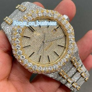 Hurtownia niestandardowa hip -hop Moissanite Diamond Watch VVS luksus moissanite męs