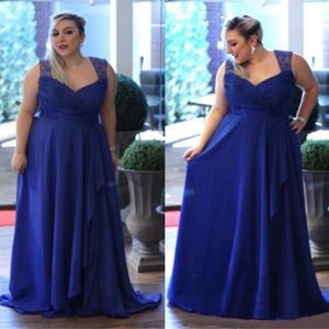 Plus Size Custom Made A line Chiffon Prom Dresses Royal Blue Spaghetti Straps Formal Evening Gowns Bridesmaids Dresses Mothers' Dr 259j