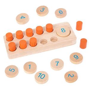 その他のおもちゃモンテッソーリの子​​供1-10木製数学学習番号ボード10フレーム認知カウント感覚教育ゲーム