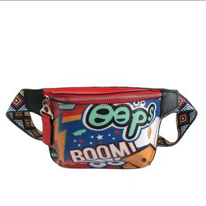 Designer Fashion Waist Bag Chest Package Fanny Pack Women Belt Bags Pu Leather Graffiti Handbag WIth Colorful Shoulder Belt Bum 208D