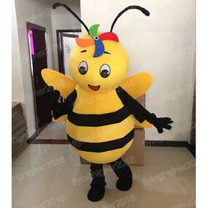 Halloween Lovely Bee Mascot Costume Tamanho adulto Cartoon Character de anime Carnaval Unisex Dress Christmas Fanche Performance Party Dress Dress