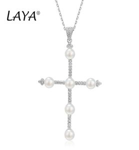 LAYA 925 Sterling Silver Pendant Necklace For Women Fashion New Simple Natural Fresh Water Pearl Party Wedding High Quality 89098535005434