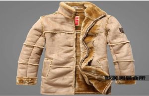 New winter Jackets Men039s highgradeair force fur clothing Add flocking add thickened fur leather dust coat Jack6164109