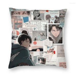 Pillow Attack On Titan Cover 40x40 Decoration Printing Anime Manga Shingeki No Kyojin Throw Case For Car Double-sided