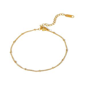 Bracelets de charme juventude 18k Anklet Gold Classic Womens Ball Chain de jóias de aço inoxidável Cadeia de verão Anklet feminino Presente 2022 J240516