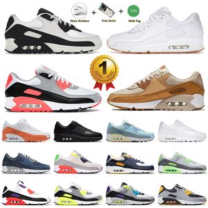 air max 90 nike airmax 90s Running Shoes 90s Sports max90 Sneakers Phantom Black White Mens Women Trainers Airmax Outdoor Size 36-47 【code ：L】