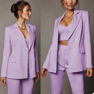 Purple Women Pantsuits Blazer+Pants Work Pantsuit for Wedding Party Business Custom Made