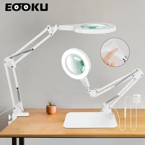 Lâmpadas de mesa Eooku Controle de toque 5x Lâmpada de vidro UE/US 12V 12W Mesa de leitura Luz de trabalho para estudo LED de estudo em casa