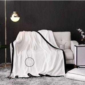 Designer White Blanket Size 150*200 Embroidered Fashion Letters Throw Blanket For Travel Air-conditioning Shawl Sofa Bed Ofiice