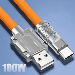 USB-laddare Kabel Type-C 120W 6A Super Fast Charging Cable Liquid Silicone för Xiaomi Huawei Samsung Bold 6.0 Data Line Rainbow Colors