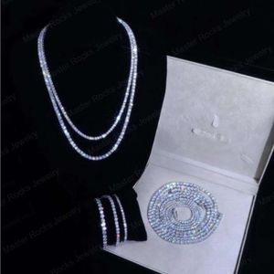 Hiphop 5 mm in oro Sterling Serling Sier Iced Out VVS Moissanite Tennis Chain