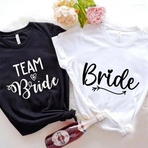 Damen T-Shirts 2024 Frauen Sommerkleidungsteam Braut Tee T-Shirt Junggesellenhochzeit Henst Party Frauen Brautjungfer Bridal Dusch T-Shirt