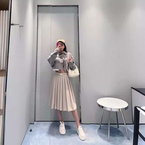 Two Piece Dress Mm Home 24ss New Pleated Belt Skirt Fashionable Versatile Cool and Cute Three-dimensional