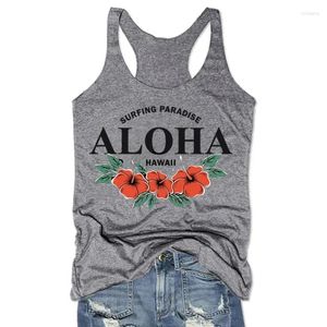 Serbatoi femminili Aloha tops sexy hawaiano rosa canotta estate vacanze bianche donne gotiche vestiti vintage l