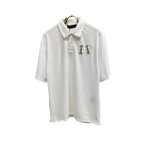 Marca de designer de polos masculino 2024 primavera/verão l Família nova camiseta pólo bordada e decorada de camiseta curta de manga curta kexa