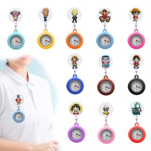Charms Pirate King Clip Pocket Watches Watcher for Nurse with Sile Case Hospital Medical Fob Clock Gifts Clip-On Hanging Bass Watch Br Otkjb