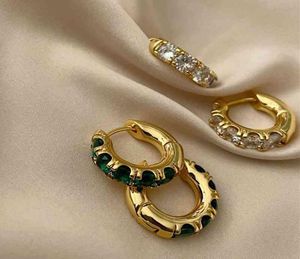 Örhänge S925 Sterling Silver French Emerald Crystal örhängen kvinnor mode domstol örhängen hög sense4995230