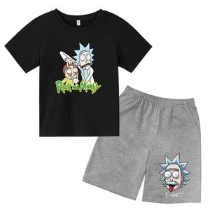 Set di abbigliamento Rick Stampe T-shirt set per ragazzi e ragazze abbigliamento per bambini per abiti per bambini estivi 2022 cose fantastiche wx