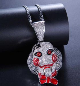 Hip Hop Statement Chunky Iced Out Bling 6ix9ine Chain Clown 69 Tekashi69 Necklaces Pendants Saw Billy Chain Necklace Jewelry X072213224