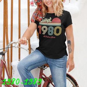 Women's T Shirts 2024 Vintage 1980 - 1989 T-Shirt Women 32-41 40 Years Old 41st 40th Birthday Gift Idea Girls Mom Wife Daughter Top Tshirt