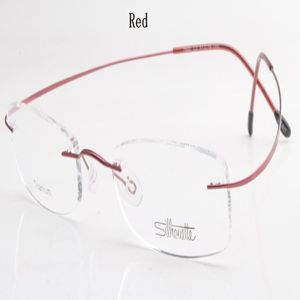 Partihandel-lyx-varumärket silhuett titan Rimless Optical Glasses Frame Inga skruvrecepteglasser med Bax gratis frakt 255h