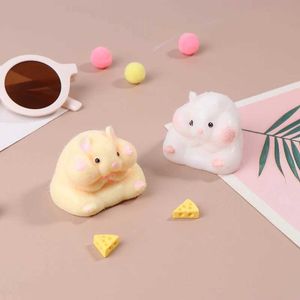 10PCS Decompression Toy Super Soft Cute Q-Bullet Simulated Hamster Toy Mini Toys Kaii Stress Relief Squeeze Toy TPR Decompression Toy