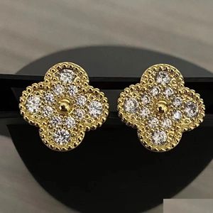 Gestüt Designer Ohrringe Clover 18K Gold FL Diamant für Frauen schwarzes Achat rotes Chalcedonohrohrschmuck Geschenk DROP SERPANCE OTX6I