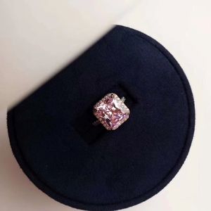 Moda- 2020 s925 srebrna plastowana 18-karatowa złote różowy diamentowy diamentowy pierścionek Diamond Pierścień Diamentowy Pierścień Srebrny Pierścień 213H