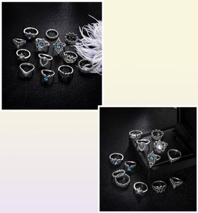 13pcsset Sterling Gümüş Ateş Opal Yüzükleri Doğal Taş Ayağı Moonstone Düğün Nişan Takı Hediyesi Kadınlar için 9078945