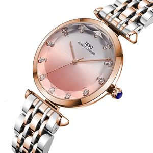 Wysokiej jakości marki Kobiety obserwują małe stalowe stal Delikatowy Crystal Fashion Hand Clock Kobiet Wodoodporne Luksusowe Ladieswatch 240515