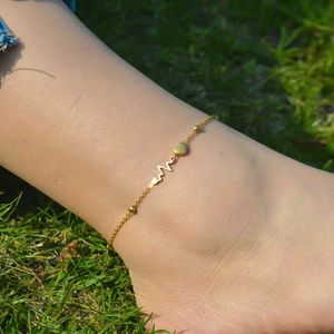 Wrmq anklets 2024 Модное золотое ожерелье Женское нержавеющая сталь Сердце очарование любовных ювелирных украшений летние ноги D240517