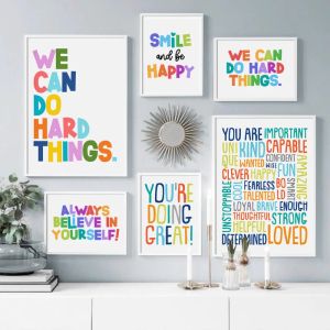 Positive Kid Classroom Wall Picture Inspirational Poster Education Playroom Motivational Art Canvas Painting Child Bedroom Decor