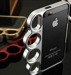 Aluminiumlegering Boxning för 5 5S stötfångare Fashion Lord Rings Knuckles Finger Telefon Frame Case Cover för iPhone 5G SE6040662