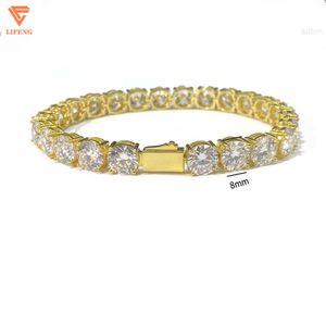 Passera diamanttestkedjan halsband VVDS Moissanite 8mm 6mm 4mm utmärkt klipptennisarmband för män