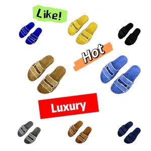 2024 new top designer sandals flat slippers Leather slides mens womens velcro shoes summer beach slipper outdoor slide slipper luxury sandle