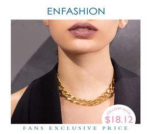 Enfashion Punk Big Strong Link Chain Necklace Women Gold Color Detible Steel Detlaces Men Jewelry P193041 LJ204802968