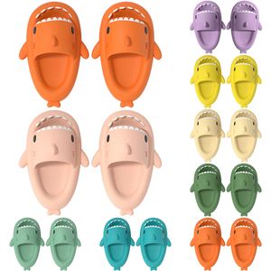 46 Mens Women Shark Summer Home Solid Color Couple Parents Outdoor Cool Indoor Household Funny Slippers GAI