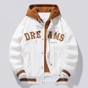 Spring Mens Windbreaker Hooded Jackets Men Baseball Pilot Bomber Pure Cotton Jacket Hip Hop Streetwear Coat Fashion 240513