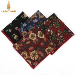 Bandanas durag 2018 yeni erkek moda pamuk cep kare erkek çiçek kare tutamak baş düğün klasik set cep hanklar havlu j240516