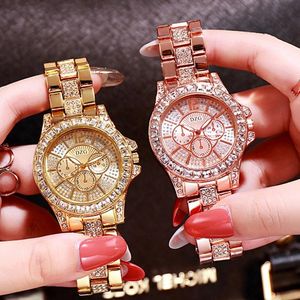 Relógios de pulso Womens relógios Diamond Top Brand Designer de aço inoxidável damas rosa Gold GoltZwatch Drop 2021 220J