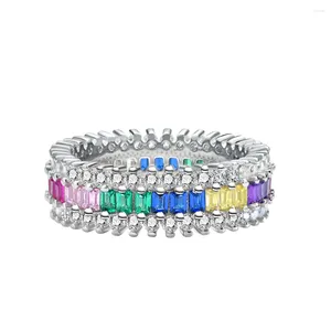 Ringos de cluster Lokkei Jóias 925 Sterling Silver Colored Diamond Ring Gemstone Fine for Women Weanding Weanding Weanding Wholesale