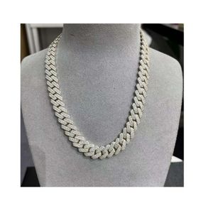 Hot sale jewelry sier VVS moissanite 12mm cuban chain necklace