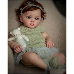 Dolls 60 cm Bebe Reborn Doll Lovely Criandler menina pintada à mão 3d veias visíveis toque macio bebê bonecas brinquedo entrega de brinquedos presentes ACC DH0LA