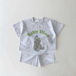 衣類セット2枚の男の子と女の子の服セット夏のファッション半袖子供Tシャツ+綿ベビー服wx