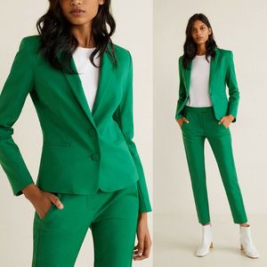 Green Mother of the Bride Suits 2 Pieces Ladies Slim Fit Blazer Coat Pants Business Formal Party Prom Outfits 261V