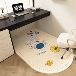 Carpetes Cartoon Cadeira de computador Crystal Velvet Floor Mat Childrens Desk de mesa Girão da sala de leitura da sala de leitura de desgaste H240517