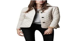 Ganze Frauenjacken einfache Herbst -Baumwollmantel gepolsterte Casual Coat Jacke Mode Outerwear Plaid Quilt gepolstert Parkas7696314