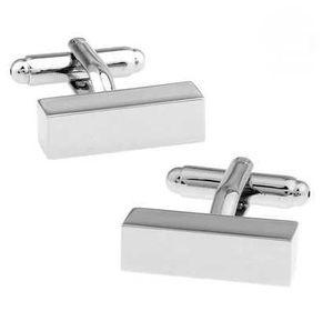 Cuff Links Wholesale and retail of high-quality brass material with silver engraved design for mens bar cufflinks