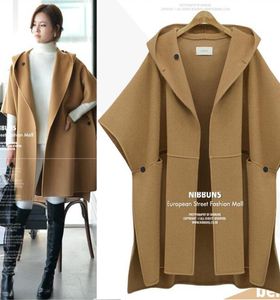 Europe coats woman plus size clothes women fat cloak winter wool jacket long trench coat large size jackets for women3597500